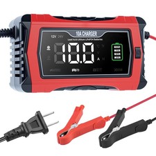 Smart Battery Charger 10A 12V 24V Trickle Maintainer Desulfator Lithium