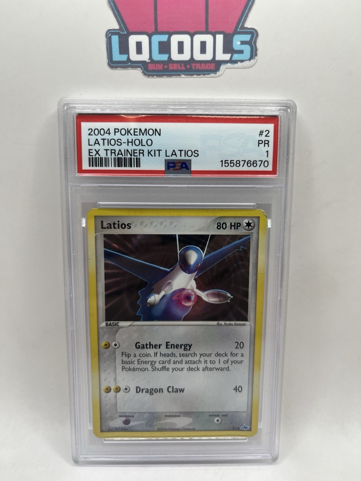 2004 POKEMON EX TRAINER DECK KIT PROMO LATIOS #2/10 HOLO FOIL PSA 1