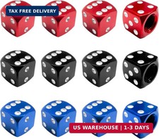 12 Pcs Aluminum Dice Valve Stem Caps Dustproof Anti-leakage Dice Auto Tire Valv