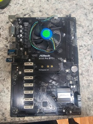 Tested Clean ASRock H110 Pro BTC+ w/i3-7100 CPU With Fan