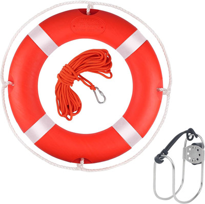 Life Ring 23''/28'' Boat Safety Throw Buoy with Reflective Tape & Grab Lines - Ora