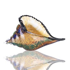 8.4" Glass Conch Figurines, Hand Blown Seashell Art Figurine, Crystal Glass P...