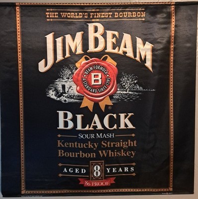 Jim Beam Black Bourbon Promo Banner 47x47 Very Good Condition 2003-Very Good