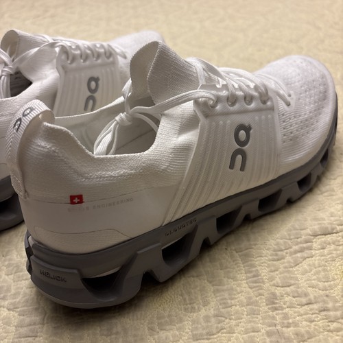 Neu ohne Karton On Cloudswift Herren Größe 12 weiß Schnürverschluss Mesh Straßenlauf Sneaker - Bild 6 von 21