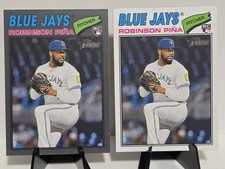 2026 Topps Heritage Robinson Pina Dark Gray Border + Base Card #315 Blue Jays RC