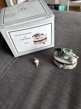 Vintage PHB Porcelain Hinged Trinket Box The Fish Series Sunfish