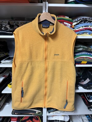 Vintage Patagonia Synchilla Full Zip Fleece Vest Yellow Men’s Large USA  Made VTG