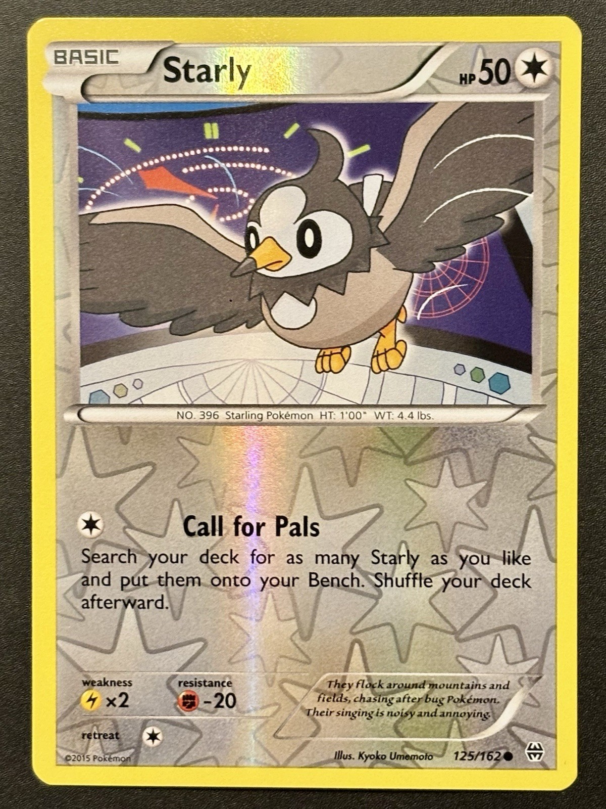 Starly 125/162 BREAKthrough Reverse Holo Common Pokémon Card NEAR MINT