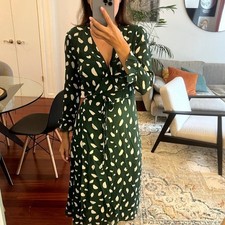 Reformation Mulberry wrap midi dress Fen green size 1X XL