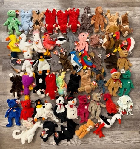 Lot of 55 TY Beanie Babies Plush Toys – Vintage Collection – ALL WITH TAGS