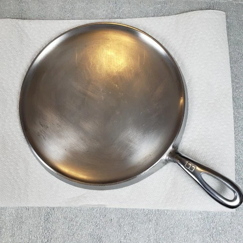 Griswold Plated Cast Iron Griddle #8 Large Block Logo 608 Erie PA USA Wear Noted