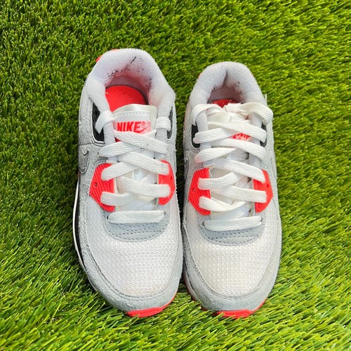Nike Air Max 90 Infrared Boys Size 11.5C Gray Black Athletic Shoes Sneakers - Picture 5 of 10