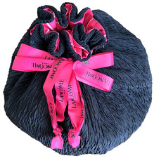 Lancome Black Hot Pink Makeup Cosmetic Drawstring Bag Reversible New So Cute