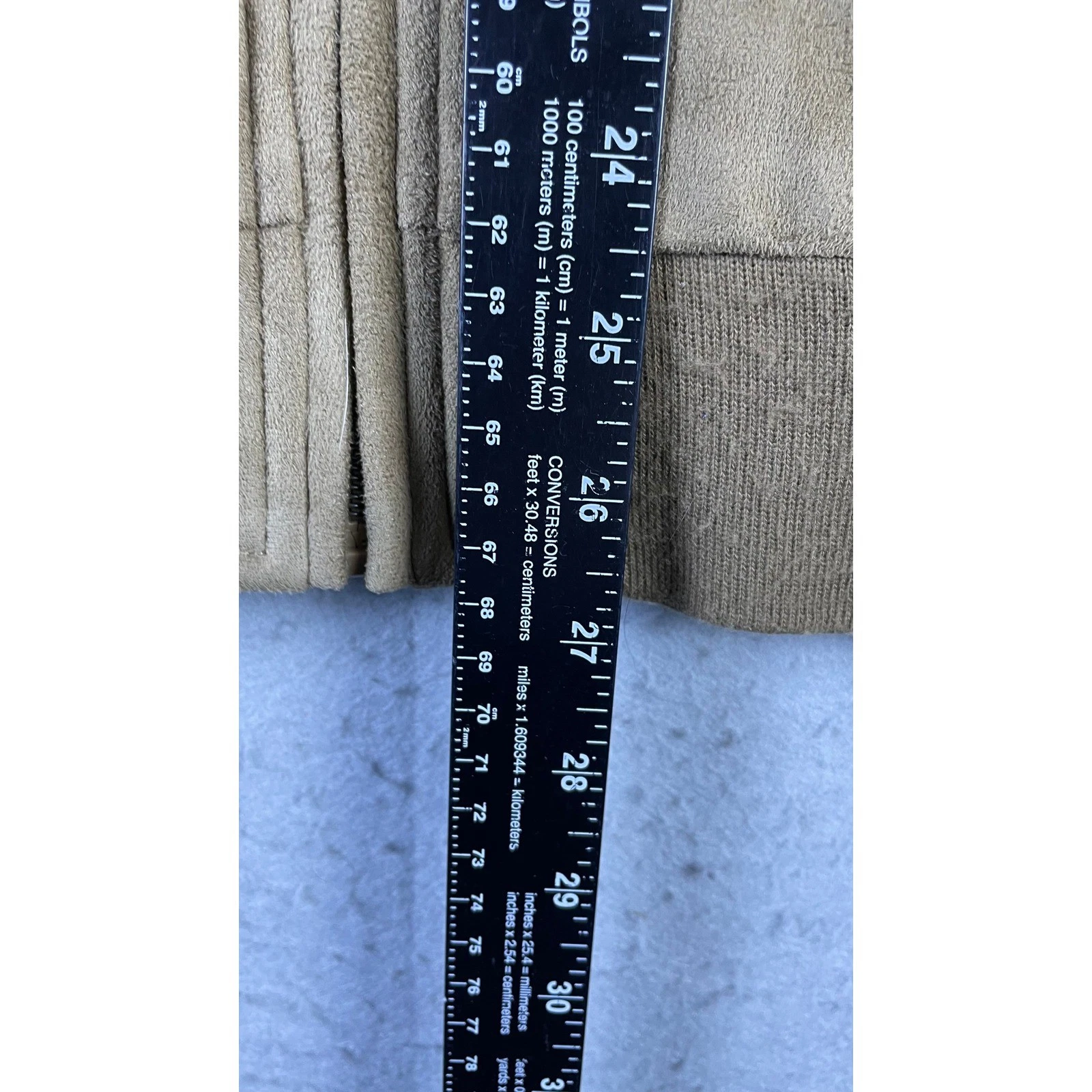 AC Dimilano Bomber Jacket Mens Small Tan Excellent Faux Suede Full Zip Ribbed - product detail image 6