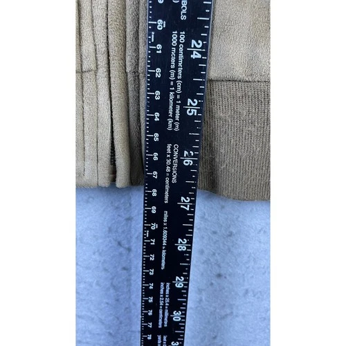AC Dimilano Bomber Jacket Mens Small Tan Excellent Faux Suede Full Zip Ribbed image 6