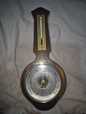 Wooden Mounted Shortland SB Barometer with Thermometer Made in England Untested