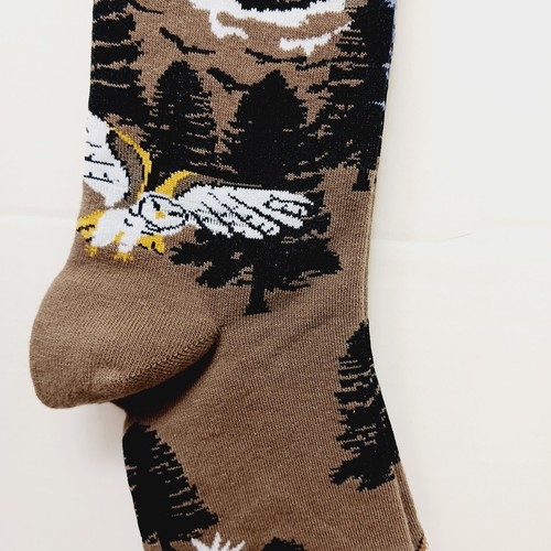 Sock It To Me Crew Men Women Owl Night Mountain Forest Hedwig Nocturnal NWT NEW - Picture 6 of 10
