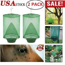 2 PACK The Ranch Fly Trap Reusable Fly Killer Cage Net Trap Pest Bug Catcher US