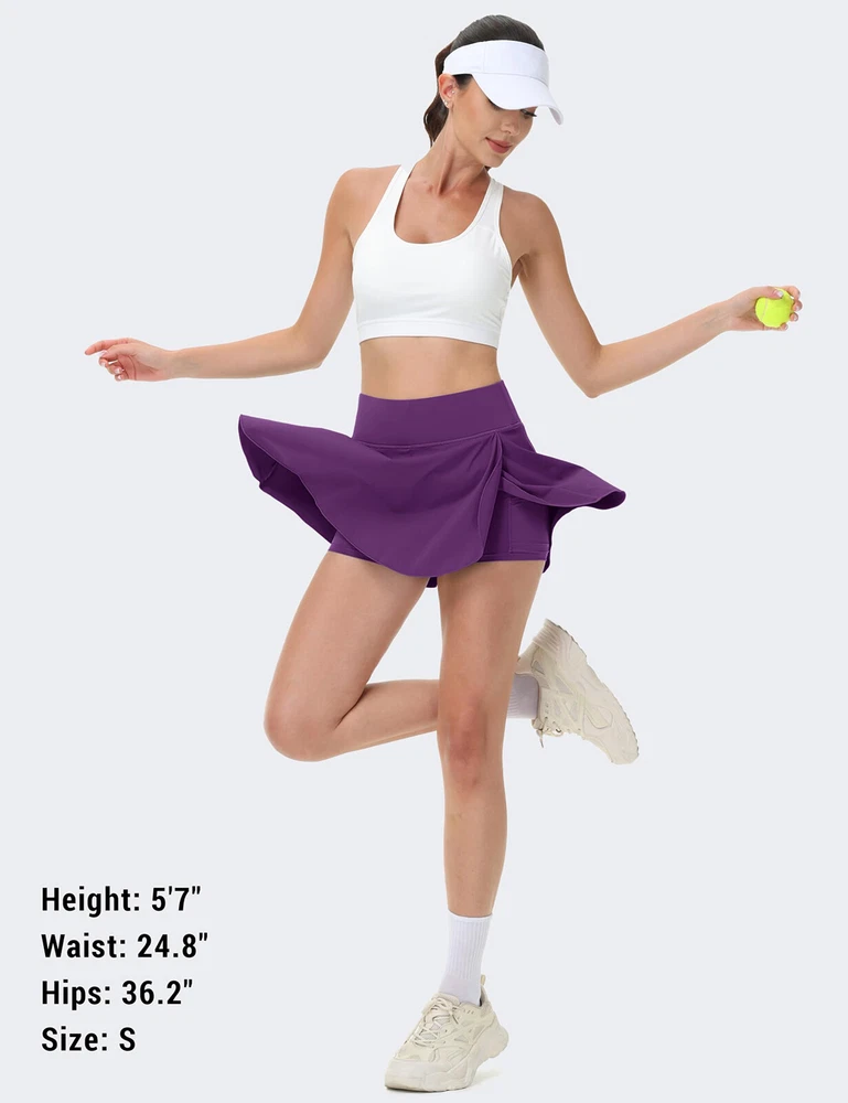 Womens Tennis Skirt Pleated Golf Skirts With Pocket High Waisted Athletic Skorts