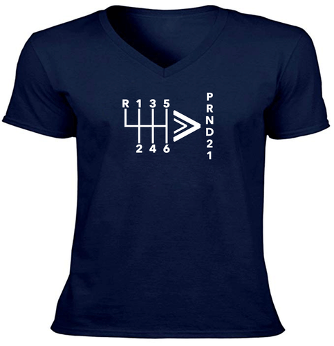Manual Automatic Tee V-Neck T-Shirt Unisex Print Shirt Gift Stick Shift Car - Picture 7 of 19