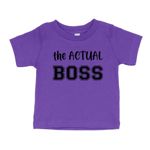 The Actual Boss Toddler Kid Tee Youth T-Shirt Gift Funny Quote Novelty Sarcastic - Picture 11 of 14