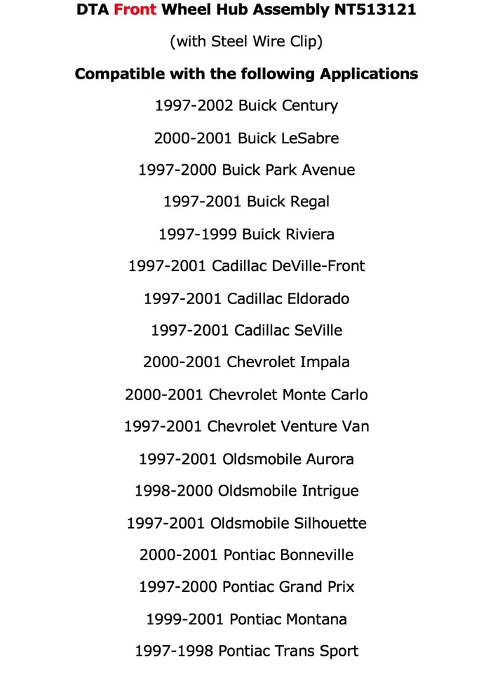 New Hub Bearing Assembly 513121 for GM models With Warranty Free Shipping - Image 2 of 4