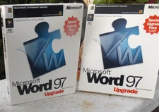 2 Microsoft Word 97 Upgrade CDs with Manuals in Original Packaging