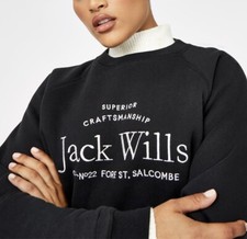 Image of Jack Wills Women's Hunston Graphic Crew Neck Sweatshirt Grey Marl RRP £50