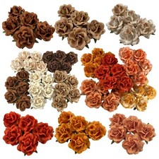 Autumn 2" 5cm Craft Paper Flower Wedding Scrapbook DIY Halloween Thanksgiving