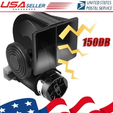Super Loud Dual Trumpet Train Air Horn 12V System For Car Truck Boat Speaker .