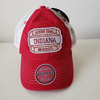 Indiana Hoosiers Hat Cap Snap Back Red Zephyr NCAA Crimson Guard Mesh Back Mens