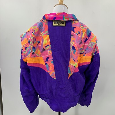 Vintage Ellesse Jacket Womens M Medium Colorful Belted Retro Vintage Ellesse Jacket Womens M Medium Colorful Belted Retro