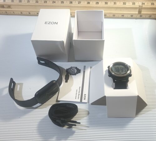 EZON T057 Men's Running Watch Sport Watch Heart Rate Monitor Waterproof-New Open - Afbeelding 1 van 24