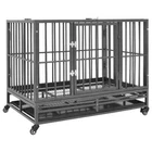 NNEVL Dog Cage with Wheels Steel 102x72x85 cm