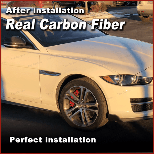 Fit For Jaguar XE Sedan 2015-2017 REAL CARBON Side Skirts Extension Lip Spoiler - Picture 5 of 12
