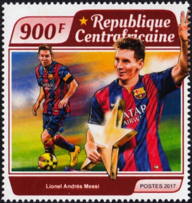 LIONEL MESSI Barcelona Footballer/Football MNH Stamp #9 (2017 Central ...