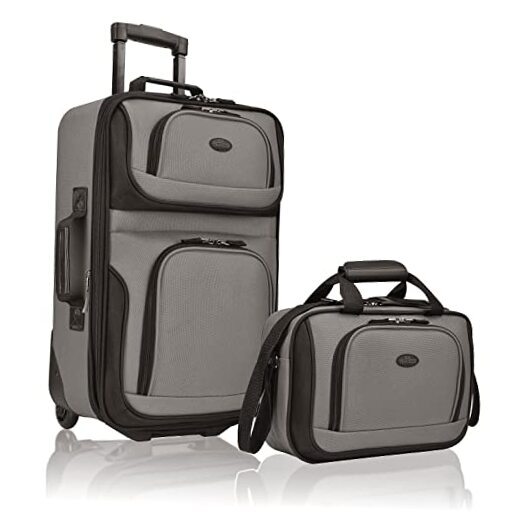 Durable Grey Rio Expandable Fabric Carry-on Luggage Set