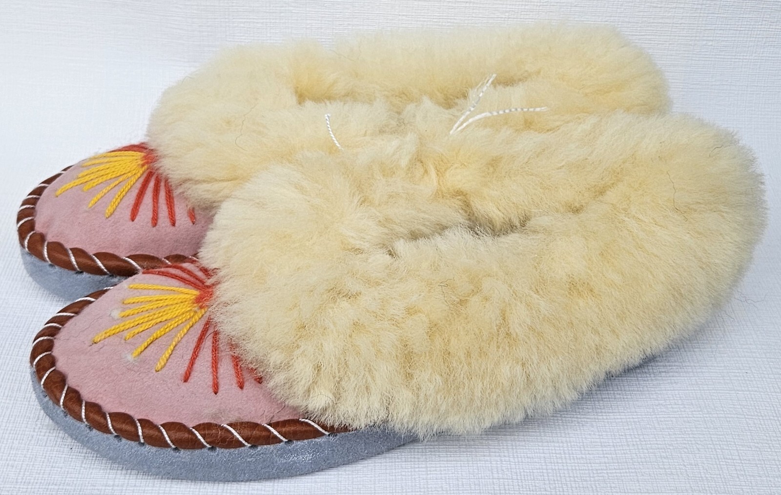 APL PELLICCIA DI AGNELLO calde PANTOFOLE taglia 42 NUOVE pelle di pecora pelle lana vergine fatte a mano (13)