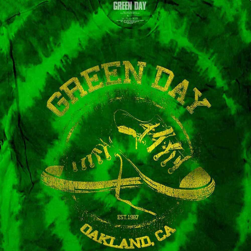 Green Day Kids T Shirt All Stars Band Logo new Official Green Dye Wash