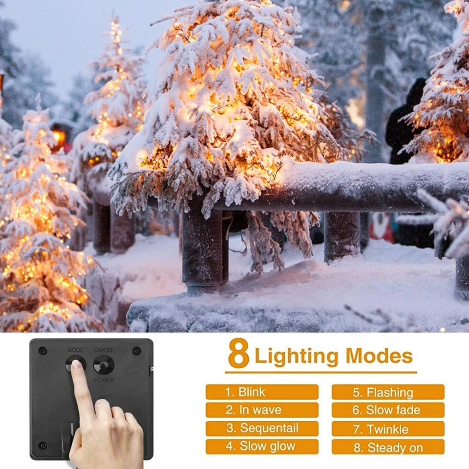 300LED Solar LED String Light Outdoor Waterproof Garden Lamp Fairy Decors Fence - Image 2 of 4