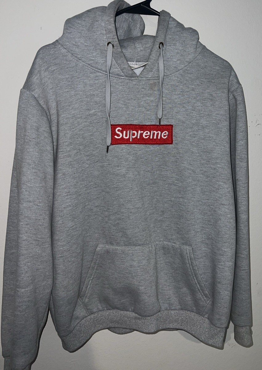 SUPREME RED BOX-LOGO HOODIE Made In The USA Heather gray SUPREME RED BOX-LOGO HOODIE Made In The USA Heather gray