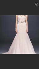 Whispering PINK Ruched TULLE Mermaid WEDDING GOWN