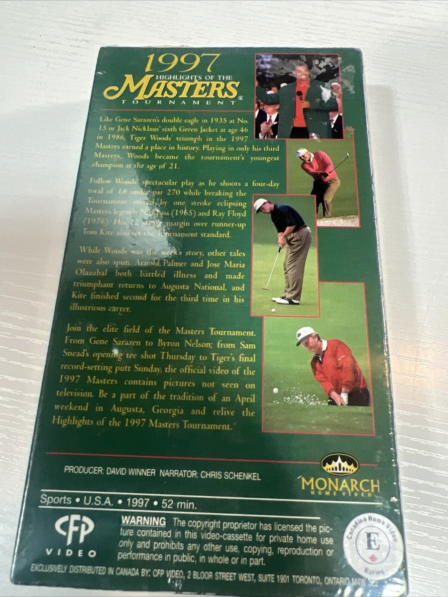 VHS: Tiger Woods 1997 Masters Golf Tournament Augusta