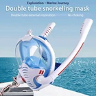 Adult Full Face Snorkeling Mask Double Tube Diving Goggles For GoPro Swimming