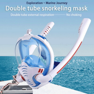 Adult Full Face Snorkeling Mask Double Tube Diving Goggles For