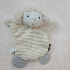 Demdaco Baby Lamb Plush Teether Lovey Soft Toy Gift Security Blanket Attachment