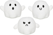 Halloween Ghost Dog Toy Set, Plush Squeaky Pet Chew Toys for Dogs, Durable Soft