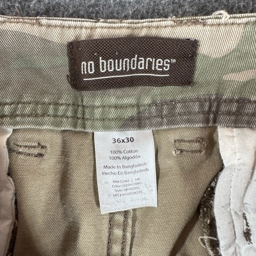 Y2K No Boundaries Mens Cargo Pants 36x30 Camouflage Distressed Faded - Picture 4 of 12