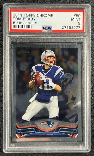 TOM BRADY PSA 9 2013 TOPPS CHROME #50 BLUE JERSEY PATRIOTS 3577