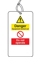 55071 Lockout Tag, Danger Equipment Locked Out Do Not Operate, 80 Mm X 150 Mm (P